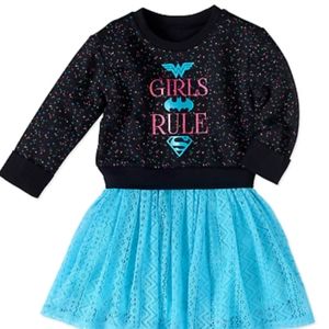 💥3/15$ $ DC Comics Black $ Blue Superheros Dress